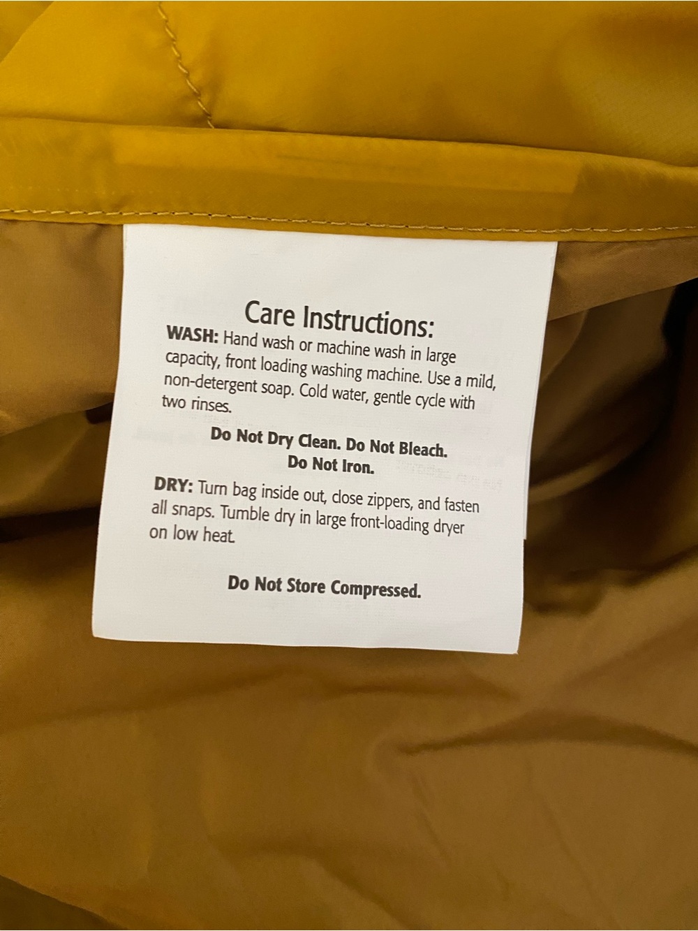 Thermarest Honcho Poncho synthetic insulated hooded mustard gold sample one size - Picture 6 of 7